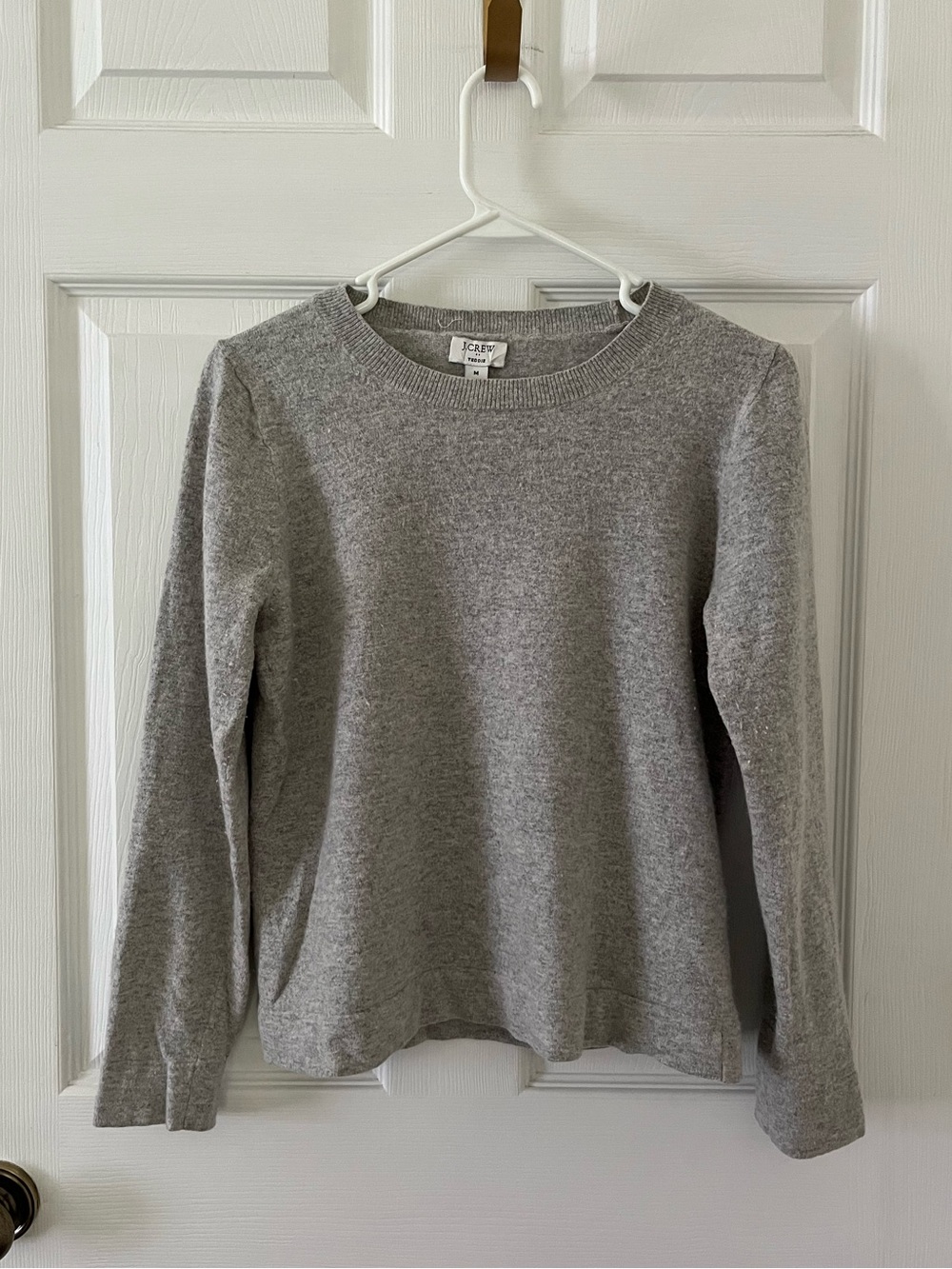 J. Crew Light Gray Teddie Crewneck Sweater